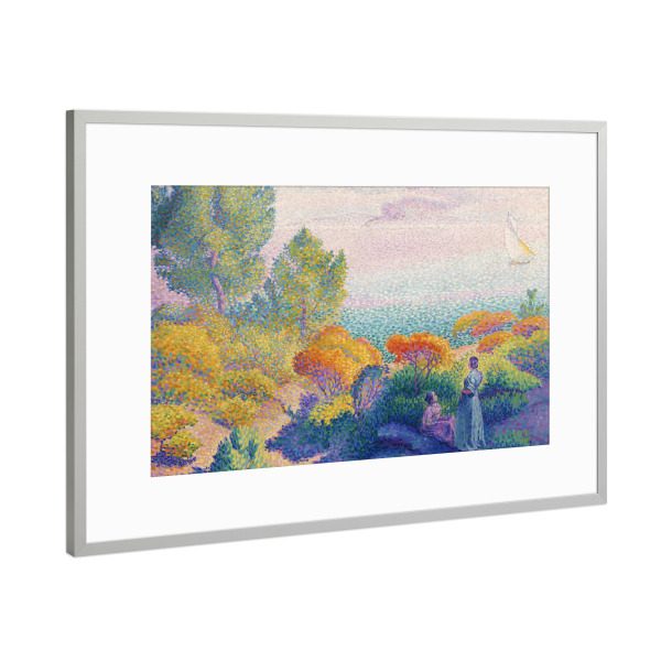 Poster mit Rahmen Silber "Zwei Frauen am Ufer" artboxONE - Natur,Reise,Reise / Länder