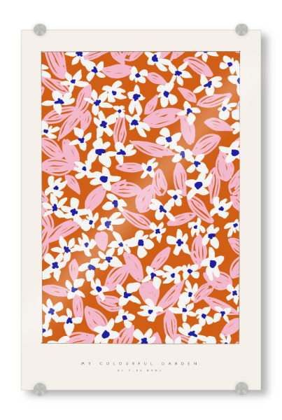 Acrylglasbild "Álex Roda - My colourful Garden" artboxONE - Typografie,Natur,Floral