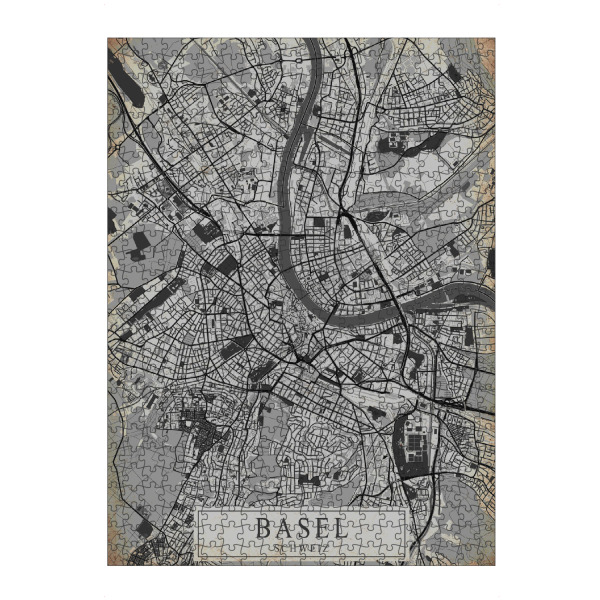 Puzzle Ravensburger "Basel Retro City Map" artboxONE - Städte