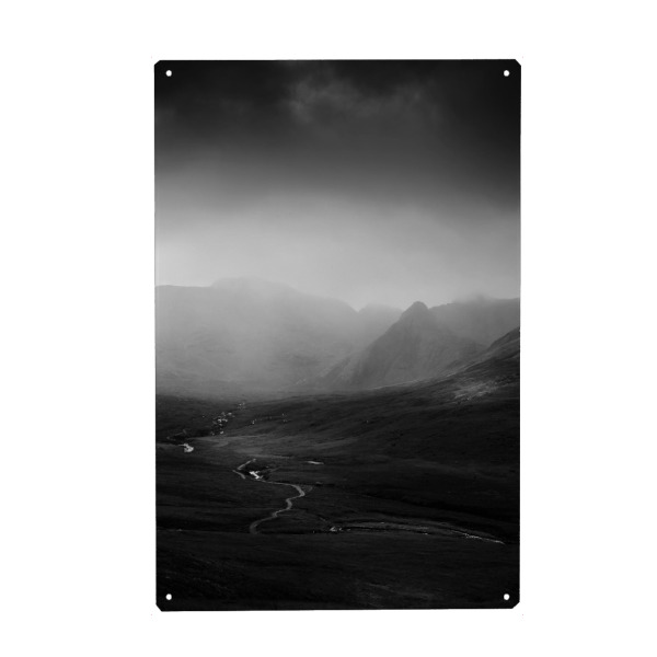 Holzbild "Monochrome hills" artboxONE - Reise,Schwarzweiß,Reise / Länder