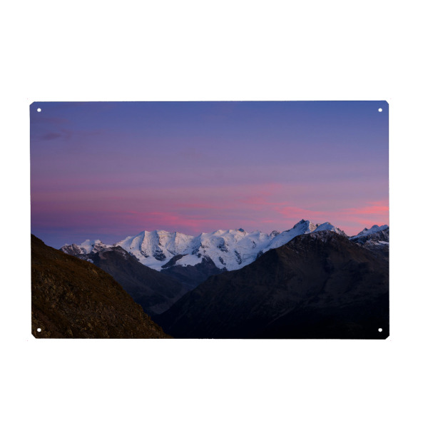 Holzbild "Sonnenuntergang im Bernina-Gebirge" artboxONE - Natur,Reise