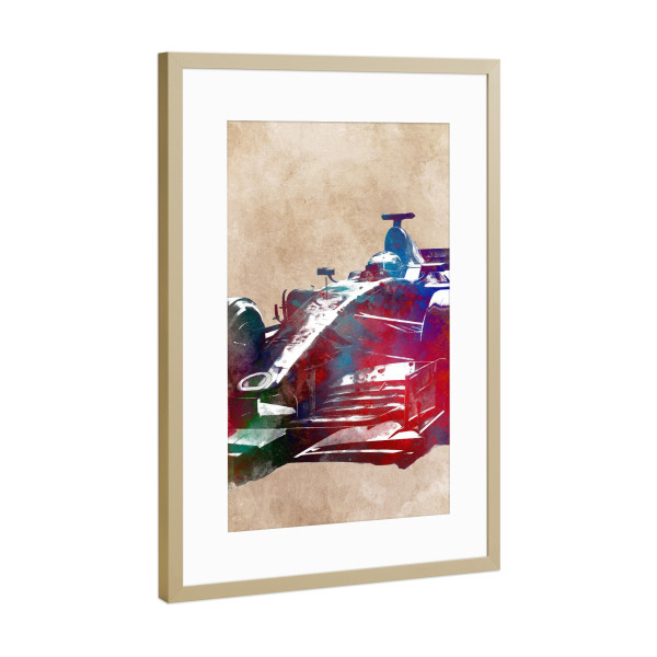 Poster mit Rahmen Gold "Rennsportkunst A" artboxONE - Sport / Motorsport,Sport - Rennen,Autorennen,Auto,Sport