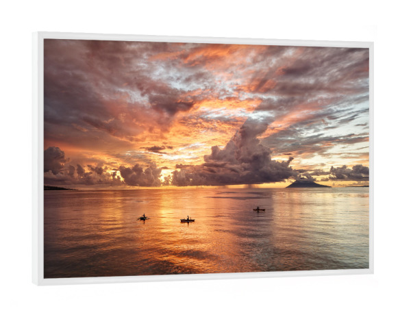 Poster mit weißem Rahmen "Abendrot in Sulawesi" artboxONE - Natur,Reise / Strand und Meer