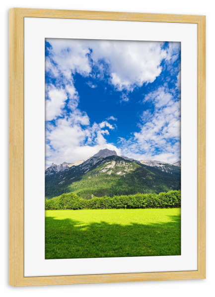 Poster mit Rahmen kiefer "Wiese und Karwendel" artboxONE - Natur,Reise