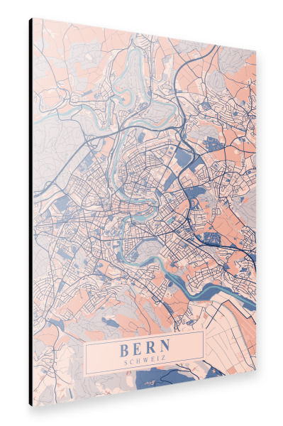Alu-Dibond "Stadtplan Bern" 30x20 cm artboxONE