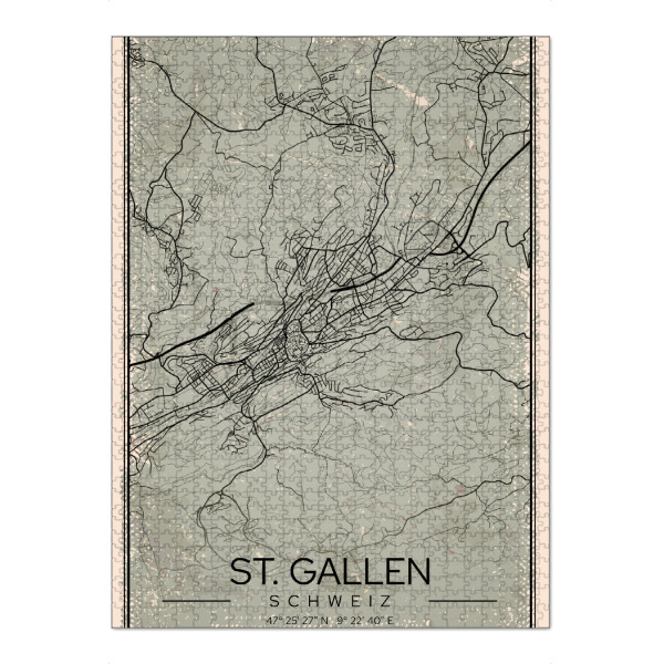 Puzzle Ravensburger "Vintage Wandbild St. Gallen" artboxONE - Städte
