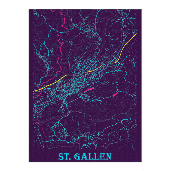 Puzzle Ravensburger "Stadtplan von St. Gallen" artboxONE - Städte