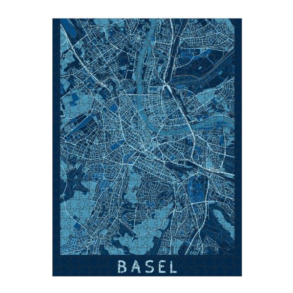artboxONE Puzzle "Stadtplan Basel - Blau" artboxONE - Städte