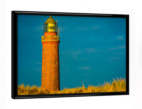 Poster mit schwarzem Rahmen "Leuchtturm Darßer Ort" artboxONE - Natur,Reise