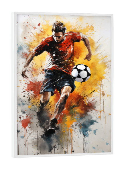 Poster mit weißem Rahmen "Football Watercolor 5 (matart)" artboxONE - Sport,Sport / Fußball