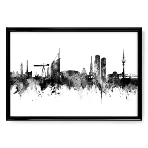 Bremerhaven Skyline Schwarz