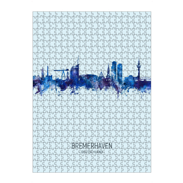 artboxONE Puzzle "Bremerhaven Skyline Dunkelblau" artboxONE - Städte