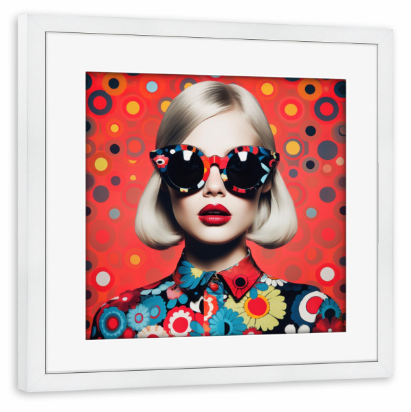 Poster mit Rahmen weiß "FASHION VICTIM" artboxONE - Menschen,Fashion,Streetart,Für Mama - Fashion,Frau,Style,Rot