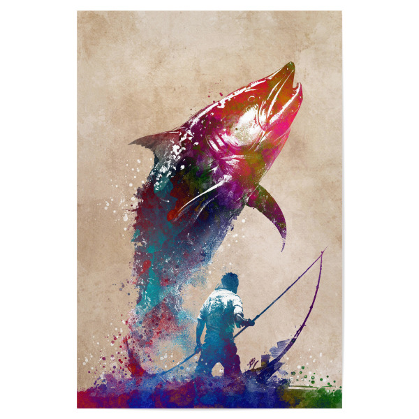 Poster "Angelsport Kunst A" artboxONE - Sport,Sport / Sommerspiele - Fisch,Fischer,Angeln,Sport,Grafik