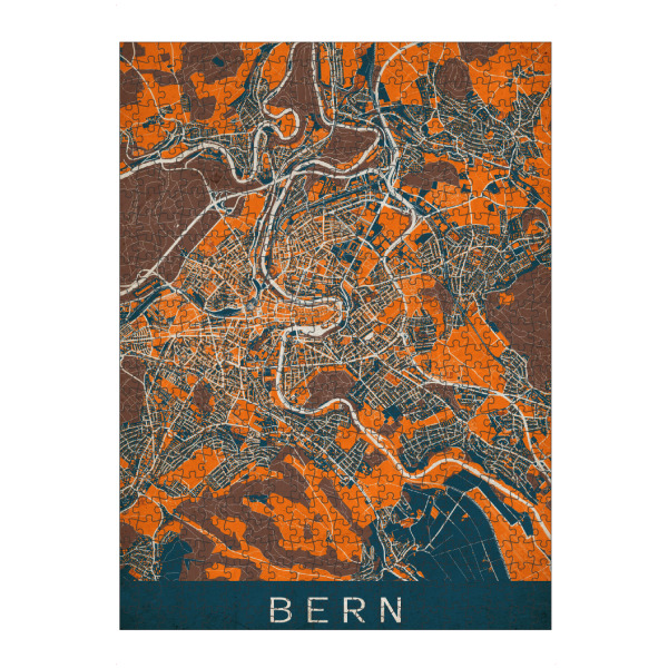 Puzzle Ravensburger "City Map Bern Vintage" artboxONE - Städte