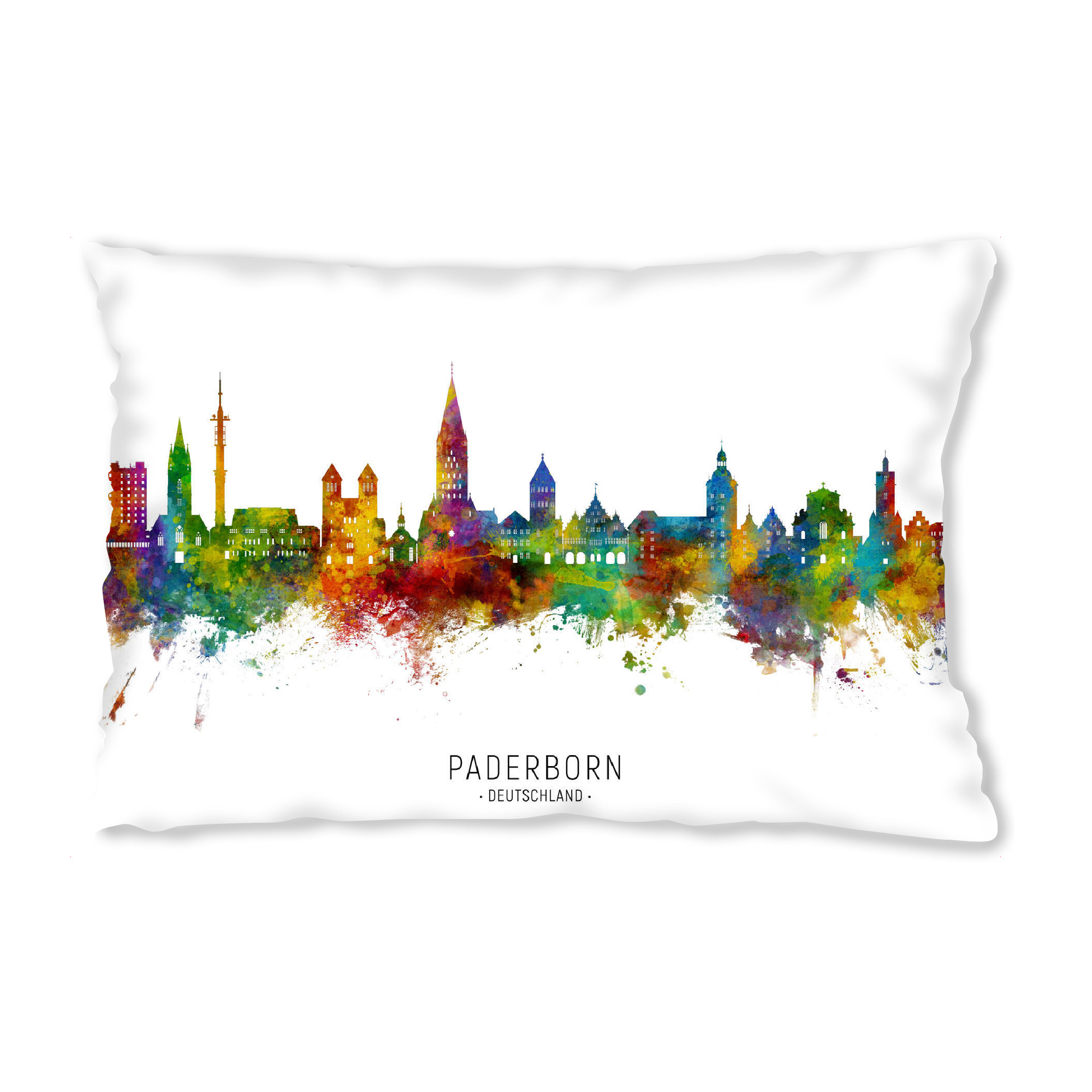 Design-Kissen "Paderborn Deutschland Skyline txt" artboxONE - Städte