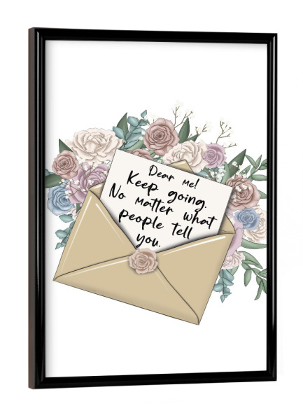 Poster mit schwarzem Rahmen "Du bist wichtig" artboxONE - Floral,Fashion,Buchstaben,Für Mama