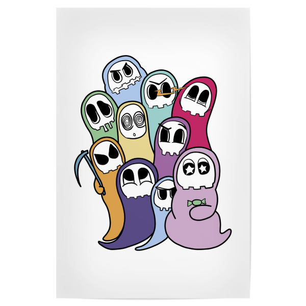 Poster "Geister Party" artboxONE - Für Kinder,Comic,Für Papa,Halloween,Lustig