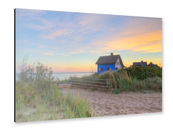 Alu-Dibond "Blaues Haus in Heiligenhafen" 30x20 cm artboxONE