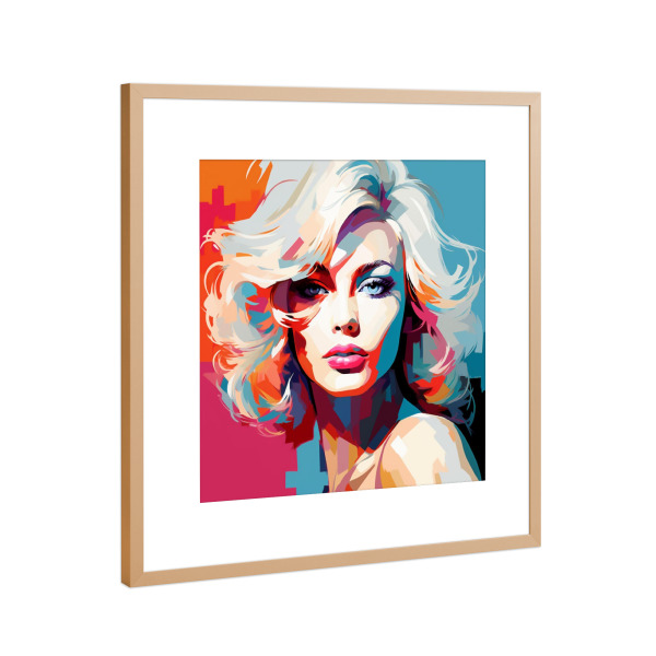 Poster mit Rahmen Kupfer "SAVANNAH BEAUTY" artboxONE - Städte,Menschen,Fashion - Savannah,Usa,Beauty,Woman,Frau,Portrait,Pink,Blau,Gesicht