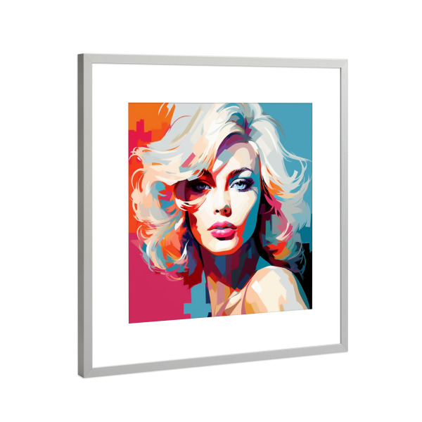 Poster mit Rahmen Silber "SAVANNAH BEAUTY" artboxONE - Städte,Menschen,Fashion - Savannah,Usa,Beauty,Woman,Frau,Portrait,Pink,Blau,Gesicht