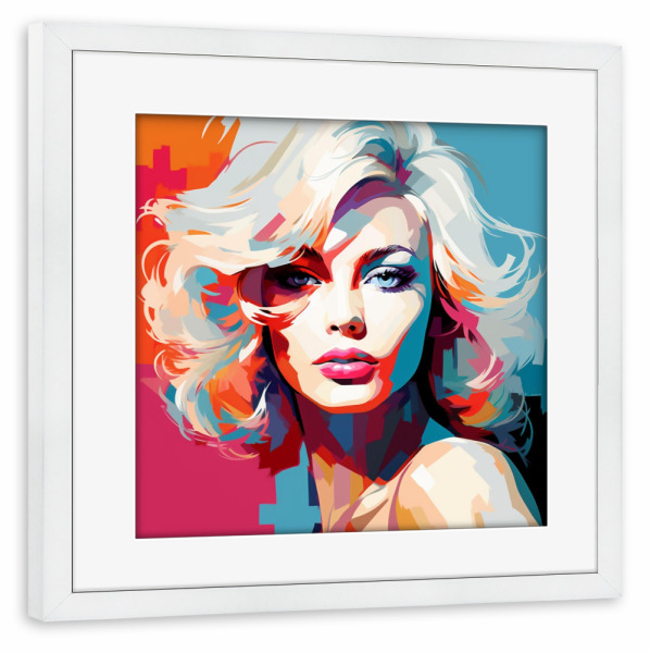 Poster mit Rahmen weiß "SAVANNAH BEAUTY" artboxONE - Städte,Menschen,Fashion - Savannah,Usa,Beauty,Woman,Frau,Portrait,Pink,Blau,Gesicht