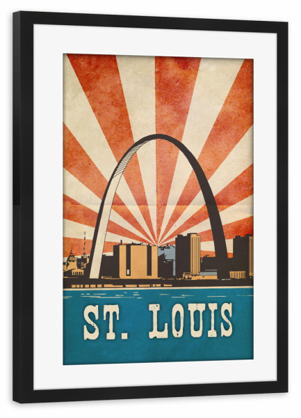 Poster mit Rahmen schwarz "St. Louis vintage" artboxONE - Städte,Reise,Architektur,Reise / Länder