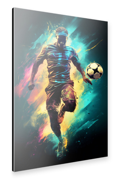 Alu-Dibond "Football Colorful 10 (matart)" 30x20 cm artboxONE