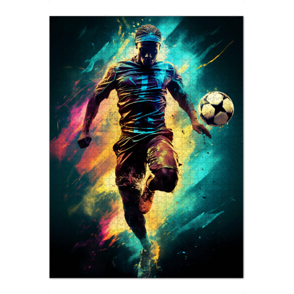 Puzzle Ravensburger "Football Colorful 10 (matart)" artboxONE - Sport / Fußball - Fußball,Fußballspieler,Spieler,Ball,Mannschaft,Sport,Bunt,Aquarell