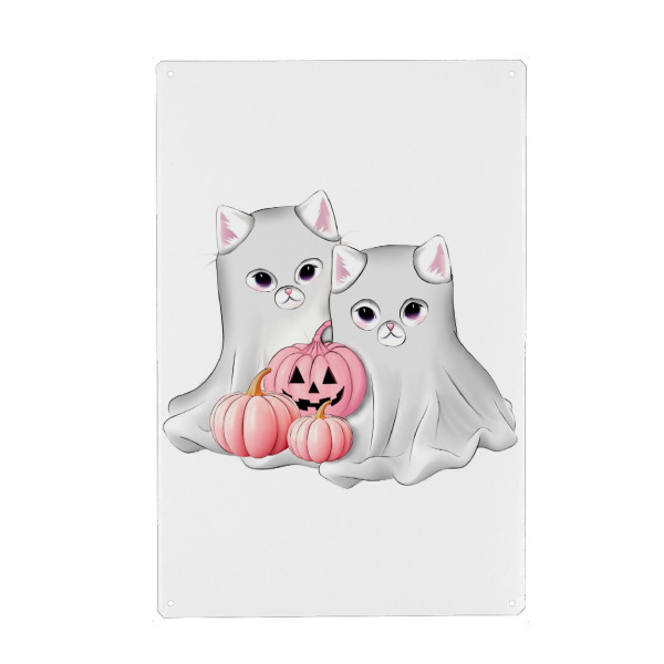 Holzbild "Geisterkätzchen" artboxONE - Für Kinder,Tiere,Fashion,Halloween,Lustig