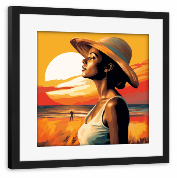 Poster mit Rahmen schwarz "DIE OUTBANKS-TRÄUME" artboxONE - Natur,Reise,Abstrakt,Fashion - Outer banks,Usa,Reisen,Frau,Strand,Schönheit,Mode