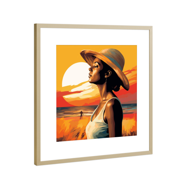 Poster mit Rahmen Gold "DIE OUTBANKS-TRÄUME" artboxONE - Natur,Reise,Abstrakt,Fashion - Outer banks,Usa,Reisen,Frau,Strand,Schönheit,Mode