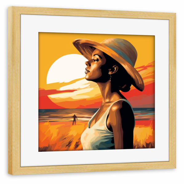 Poster mit Rahmen kiefer "DIE OUTBANKS-TRÄUME" artboxONE - Natur,Reise,Abstrakt,Fashion - Outer banks,Usa,Reisen,Frau,Strand,Schönheit,Mode