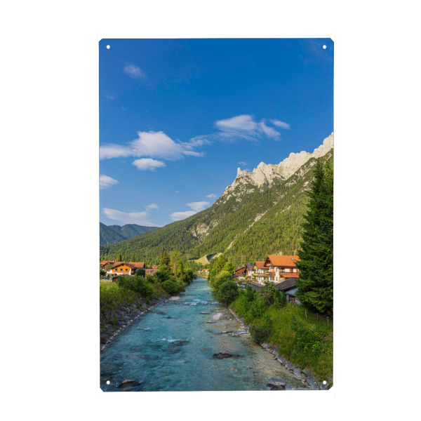 Metall Poster "Isar und Karwendel" artboxONE - Natur,Reise