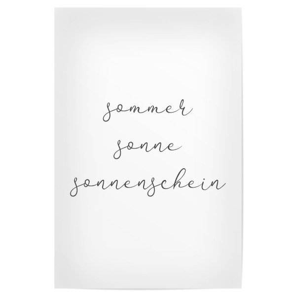 Poster 30x20 cm "Sommer sonne sonnenschein" artboxONE - Typografie,Schwarzweiß,Reise / Strand und Meer,Lustig