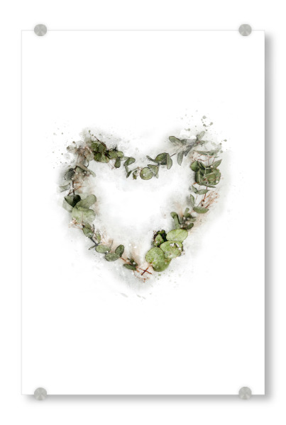 Acrylglasbild "Eukalyptusherz" artboxONE - Natur,Floral,Für Mama - Eukalyptusherz,Eukalyptus,Eukalyptuskranz
