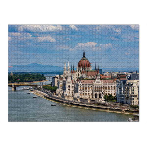 Puzzle Ravensburger "Die blaue Donau in Budapest" artboxONE - Reise,Architektur,Städte / Budapest - Budapest,Parlament,Ungarn,Donau,Buda,Pest