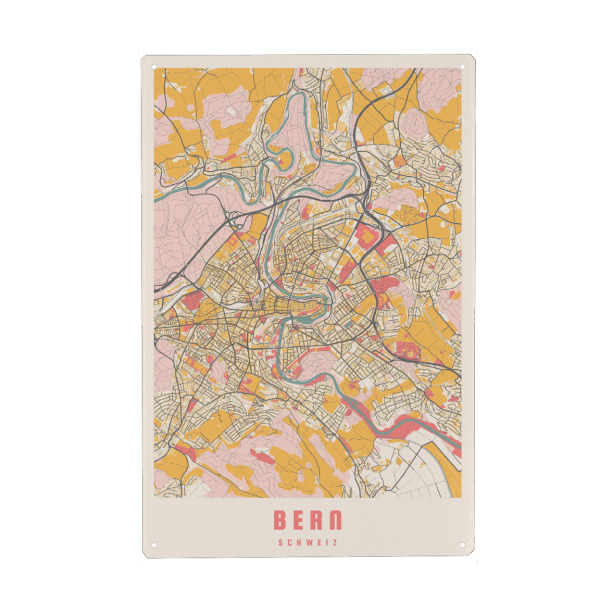 Metall Poster "Berner Stadtplan" artboxONE - Städte