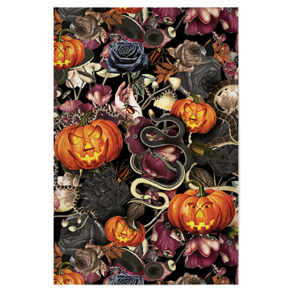 Poster 30x20 cm "Halloween-Garten" artboxONE - Natur,Floral,Halloween - Halloween,Fröhliches halloween,Natur,Jahrgang,Retro,Botanisch,Wald,Unheimlich