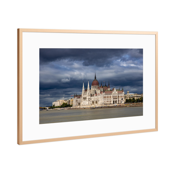 Poster mit Rahmen Kupfer "Das Budapester Parlament" artboxONE - Reise,Architektur,Städte / Budapest - Budapest,Parlament,Ungarn,Donau,Buda,Pest