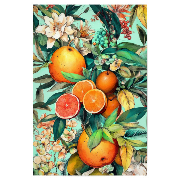Poster 30x20 cm "Flora und Früchte F" artboxONE - Natur,Floral - Früchte,Obst,Flora,Natur,Blumen,Blatt,Blätter,Botanisch