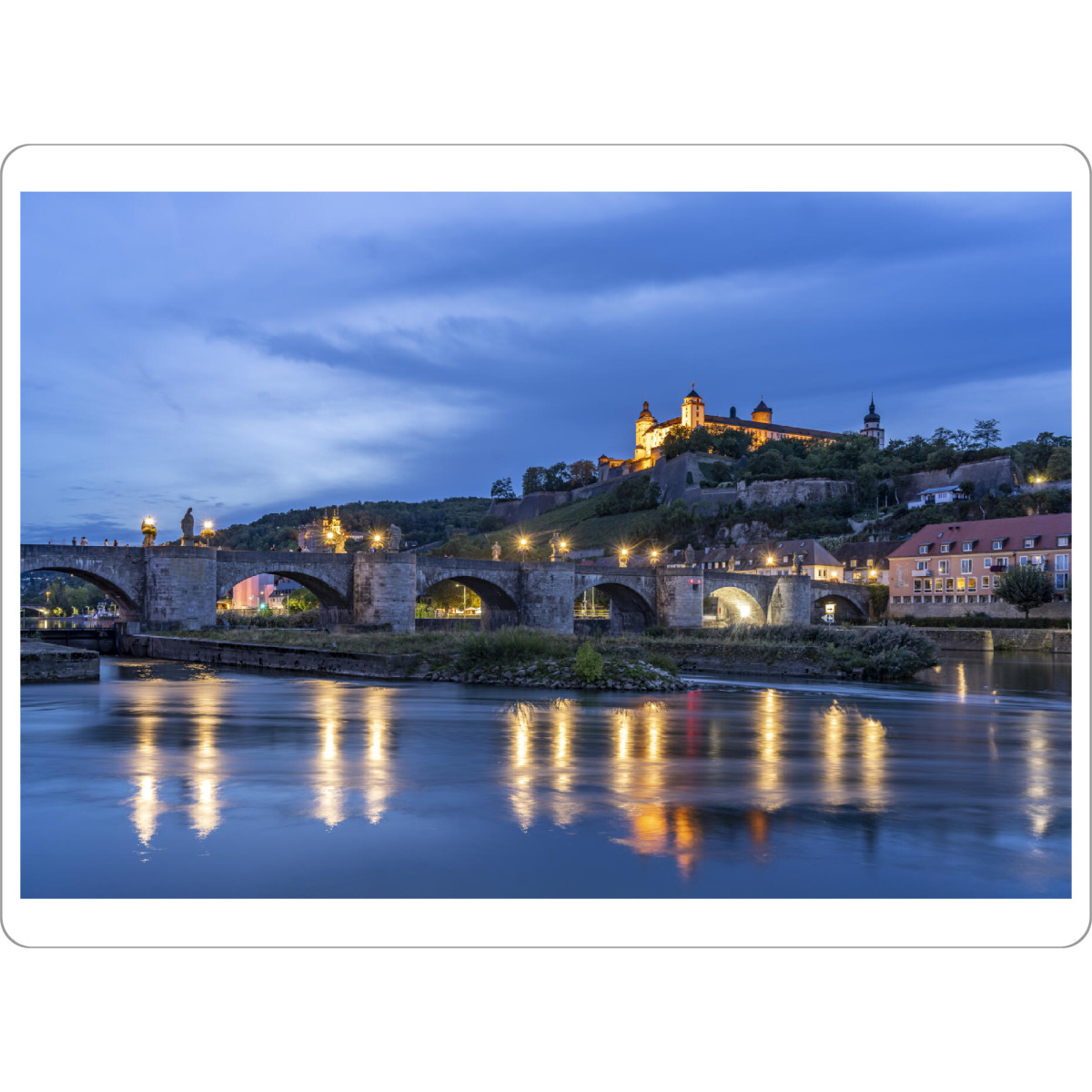 Tischset "Würzburg bei Nacht" artboxONE - Städte / Weitere - Bayern,Würzburg,Deutschland,Germany,Wuerzburg,Festung,Marienberg,Main,Burg