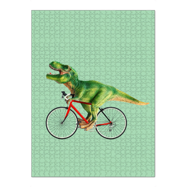 Puzzle Ravensburger "Dino Bike" artboxONE - Für Kinder,Tiere,Lustig