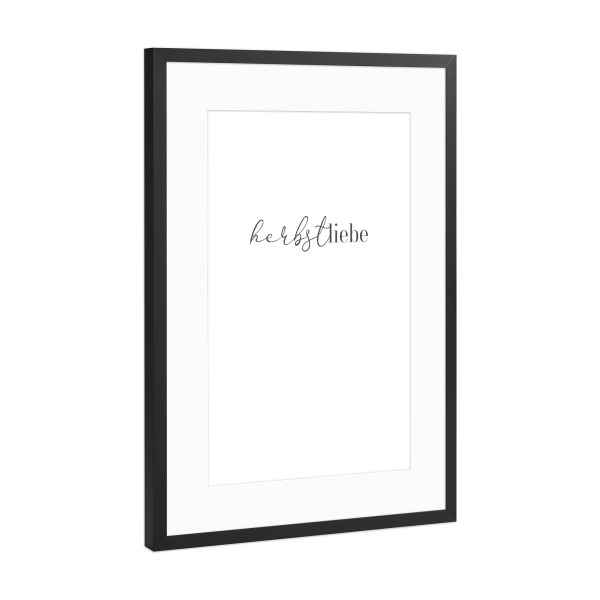 Poster mit Rahmen Schwarz (Metallic) "Herbst-liebe" artboxONE - Typografie,Natur,Schwarzweiß