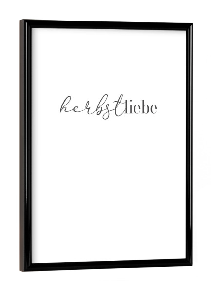 Poster mit schwarzem Rahmen "Herbst-liebe" artboxONE - Typografie,Natur,Schwarzweiß