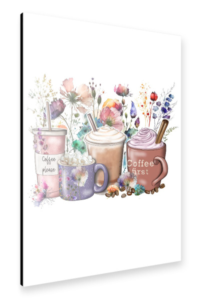 Alu-Dibond "Frühlings-Wildblumen-Kaffeetassen" 30x20 cm artboxONE