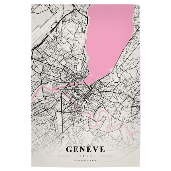 Poster "Genf Karte" artboxONE - Städte
