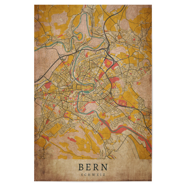 Poster 30x20 cm "Vintage Retro Bern" artboxONE - Städte,Kartografie