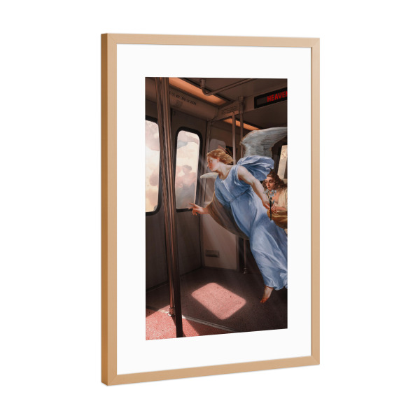 Poster mit Rahmen Kupfer "Letzte Station im Himmel" artboxONE - Menschen,Fiktion,Lustig