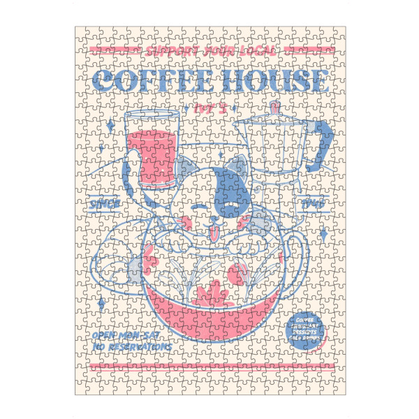 Puzzle Ravensburger "Support Your Local Coffee House" artboxONE - Tiere,Essen & Trinken
